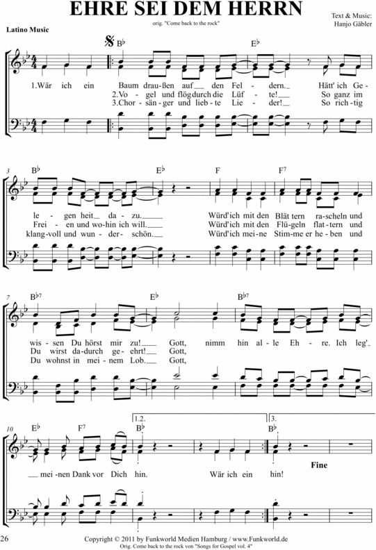 Product picture Ehre sei dem Herrn - Noten f&uuml;r Chor