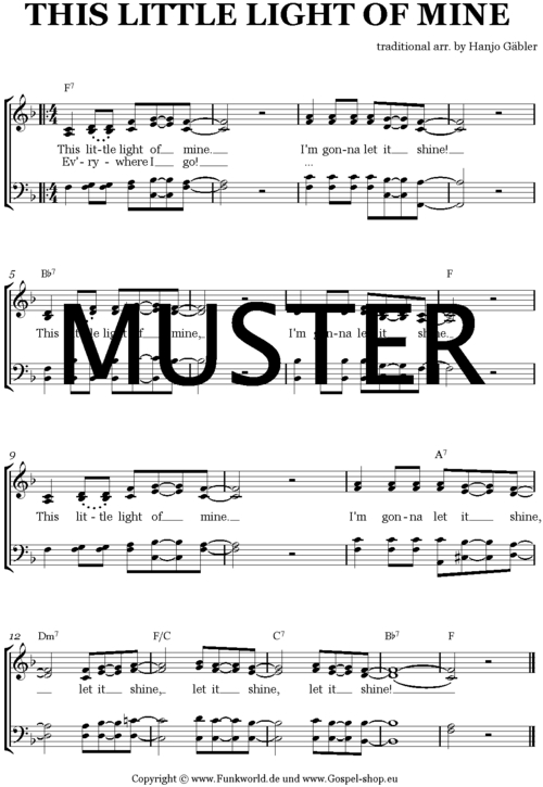 Product picture This little light of mine (Sheetmusic)