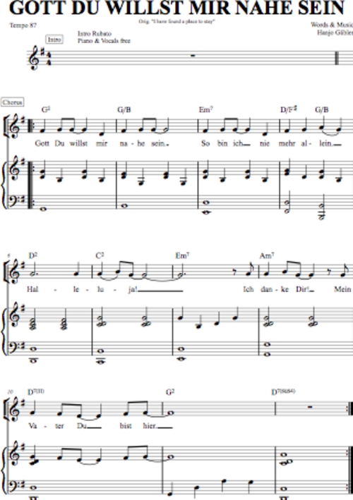 Product picture Gott Du willst mir Nahe sein - Für Klavier und Chor