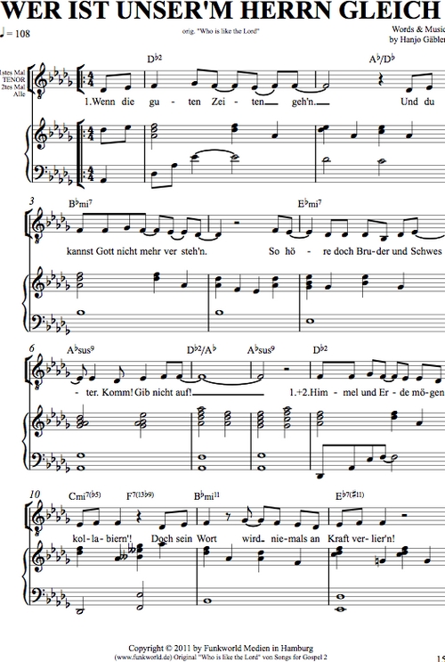 Product picture Wer ist unserm Herrn gleich - für Chor und Klavier