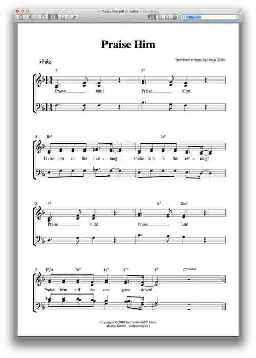 Product picture Praise him . Sheet Music