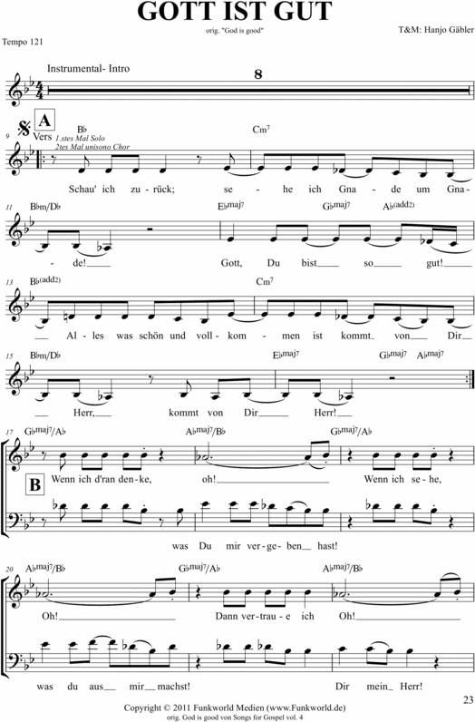 Product picture Gott ist gut - Chornoten f&uuml;r deutschen Gospel
