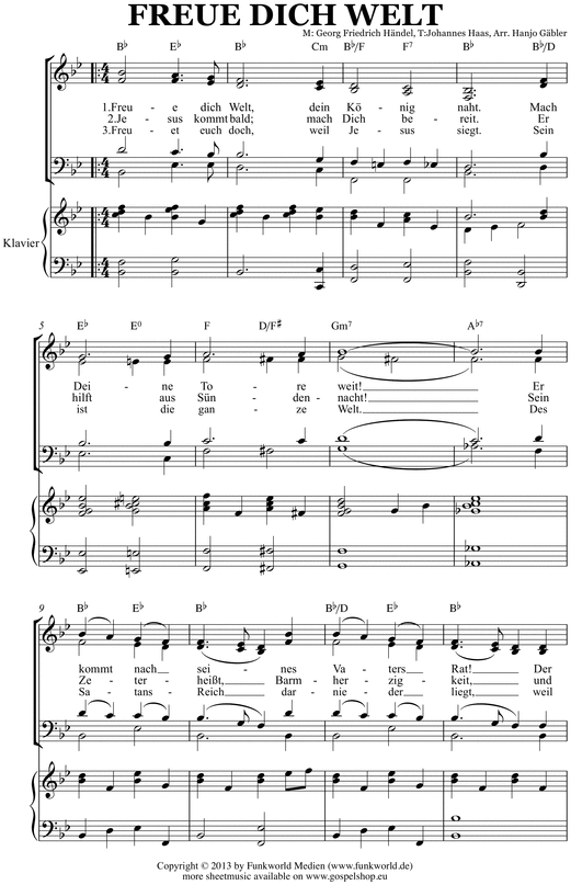 Product picture Freue Dich Welt - Piano Sheet Music