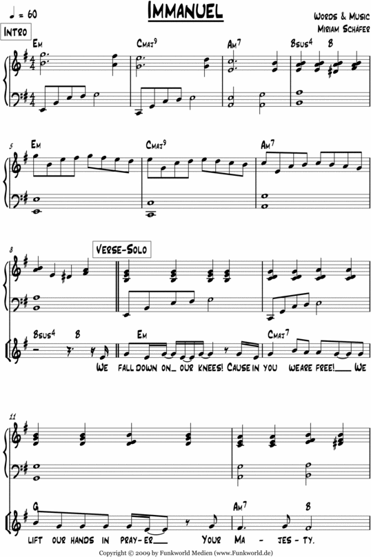 Product picture Immanuel - Piano Sheet Music / Miriam Schafer